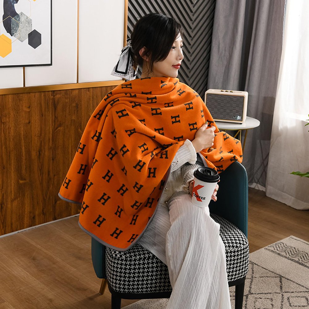SHENJIA Wheelchair Blanket,Shawl Scarf Double Warmer Wearable Blanket with Sleeves, Super Soft for Adult Women Men