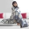SHENJIA Wheelchair Blanket,Shawl Scarf Double Warmer Wearable Blanket with Sleeves, Super Soft for Adult Women Men view 4