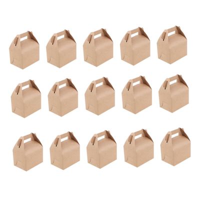 Gatuida 15pcs Kraft Paper Candy Boxes Small Cardboard Sweet Tote Bags Paper Party Favors Hand Tote Storage for Small Sweets Party Supplies