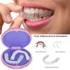 Retainer Holder Partial Denture Case Travel Retainer Container Mouthpiece Case Slim Dental Retainer Cases Orthodontic Mouthguard Case for Women(Pink) view 4