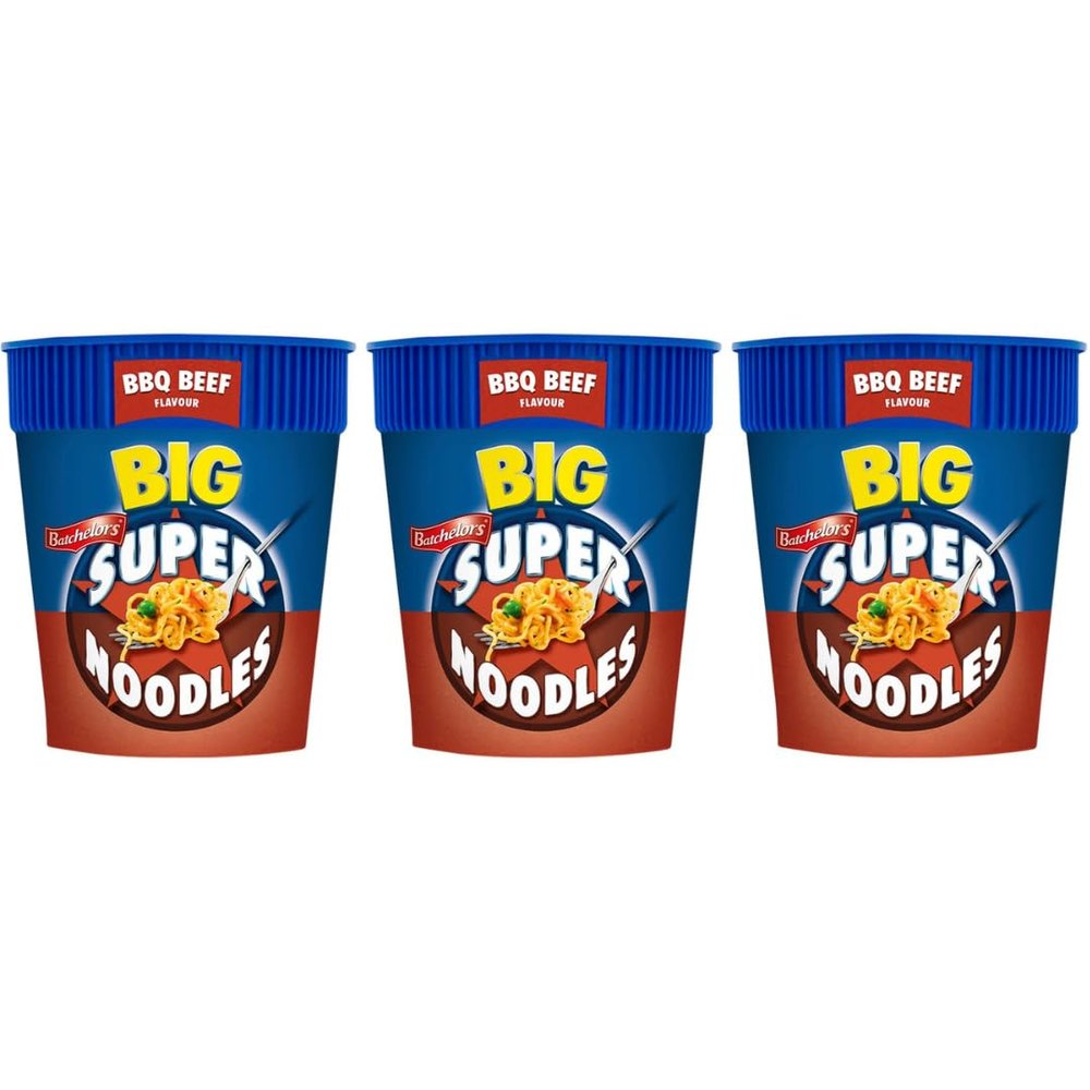 Pack Of 3 - Big Super Noodles 100g - Beef - Low In Fats High In Protein - Simply Mix With Hot Water - Ready And Piping Hot In Just 4 Minutes - Enjoy Beef Delicious Noodles - Noodle Instant Snack
