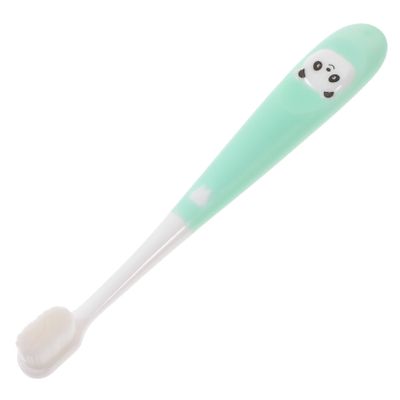 GLEAVI Childrens Panda Manual Toothbrush with Soft Bristles and Storage Bucket, Small Size for Ages 2-12, Green Kid Toothbrush for Effective Tooth Care and Daily Oral Hygiene