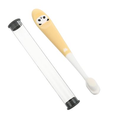 GLEAVI Childrens Soft Bristle Manual Toothbrush for Ages 2-12, Yellow Panda Design, Gentle Tooth Cleaning Tool for Kids Oral Care and Daily Use