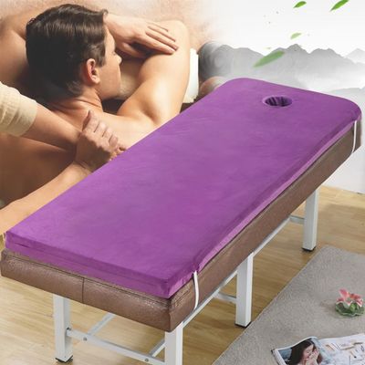 LXJDDLD Spa Bed Padding,Memory Foam Massage Table Topper with Face Breath Hole,3" Thickness Massage Bed Mattress Pad with Elastic Band,Lash Bed Cushion with Removable Cover,Purple R,60x180cm
