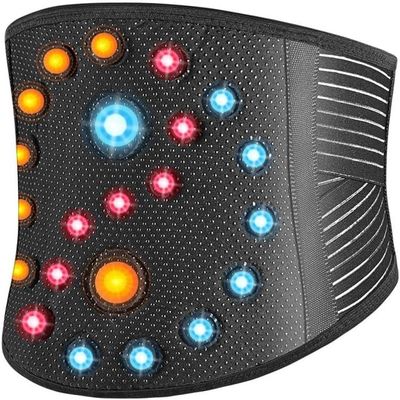 Adjustable Elastic Self-heating Magnetic Therapy Back Waist Support Lumbar Brace Belt Double Pull Strap For Lower Back Pain Relief For Men And Women Herniated Disc (Color : Schwarz, Size : M/Medium