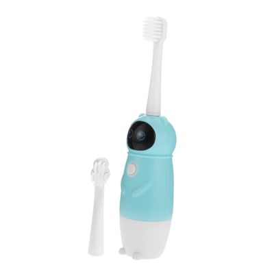 PartyKindom Cartoon Kids Automatic Toothbrush Set Blue Main Unit 2 Soft Brush Heads for Ages 3-12 Oral Care Tool for Home and Travel