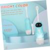 PartyKindom Cartoon Kids Automatic Toothbrush Set Blue Main Unit 2 Soft Brush Heads for Ages 3-12 Oral Care Tool for Home and Travel view 2