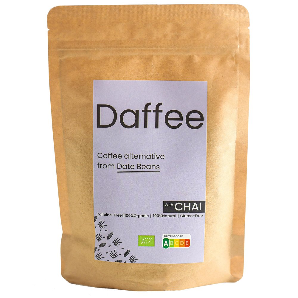Daffee - Organic Date Coffee Alternative | Natural Chai Mix | Caffeine Free Coffee Replacement - Decaf Substitute - Nutri Score A (250g)