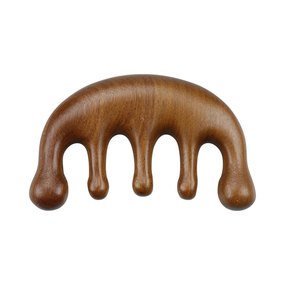 Tabanzhe Sandalwood Handmade Wooden Massage Comb, Round Tips Head Scalp Massage Comb Wide Tooth Wooden Comb Men Women Wood Hair Comb