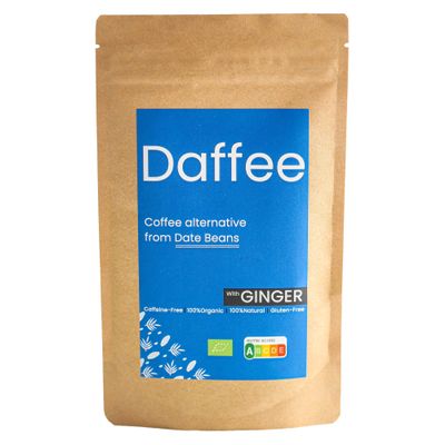 Daffee - Coffee Alternative made from Ground Organic Date Beans | Natural Ginger | Natural Caffeine Free Coffee Replacement  Decaf Coffee Substitute - No CAF | Nutri Score A (250, Grams)