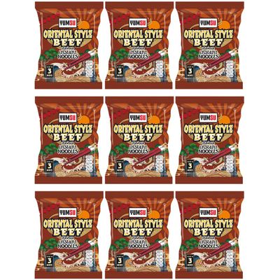 Pack Of 9 - Beef Instant Noodles 87g - Low In Fats High In Protein - Flavoured Noodles Vegetarian - Simply Mix With Hot Water - Enjoy Delicious Instant Noodles In 3 Minutes - Quick And Snack Noodles