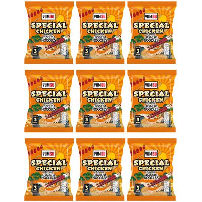 Pack Of 9 - Chicken Instant Noodles 85g - Low In Fats High In Protein - Flavoured Noodles Vegetarian - Simply Mix With Hot Water - Enjoy Delicious Instant Noodles In 4 Minutes