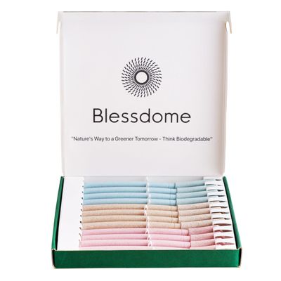 BLESSDOME 12Pcs Biodegradable Wheat Straw Eyebrow Razor Shaper for Women | Peach Fuzz & Facial Hair Remover and Trimmer | Exfoliating Dermaplane Tool |Eco-Friendly Dermaplaning Blades for Face
