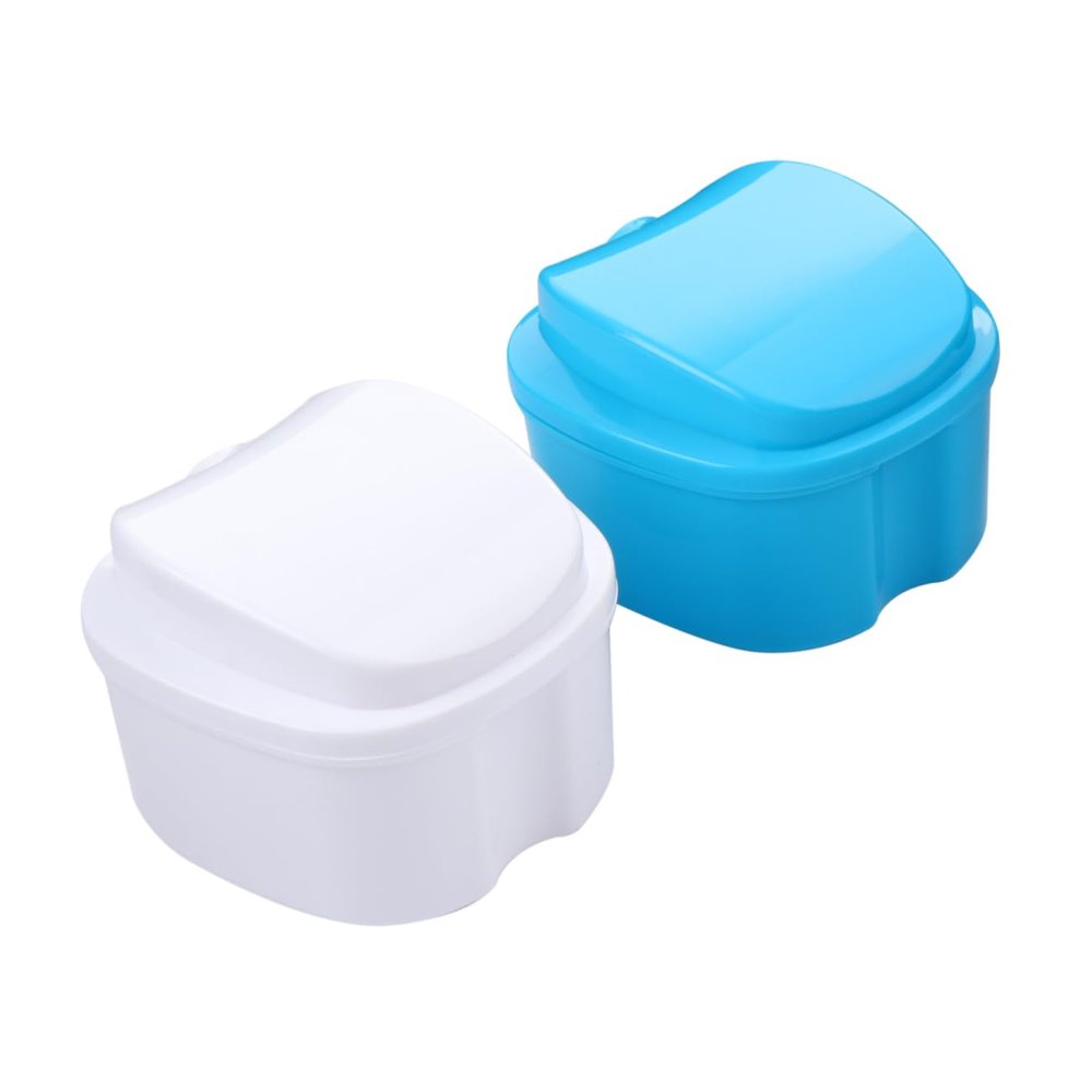 Gatuida 2Pcs Box Case Strainer Compact Artificial Tooth Storage Container Basket Net Lightweight Holder for Travel and Hygiene