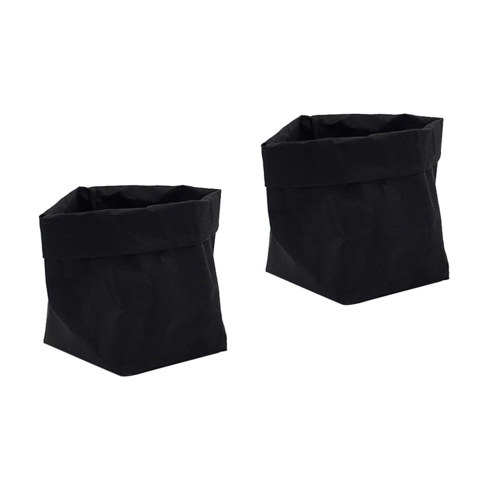 BESPORTBLE 2pcs Washable Kraft Paper Bag Organizer Decorative Storage Container Reusable Calibags for Flowers Toys Clothes