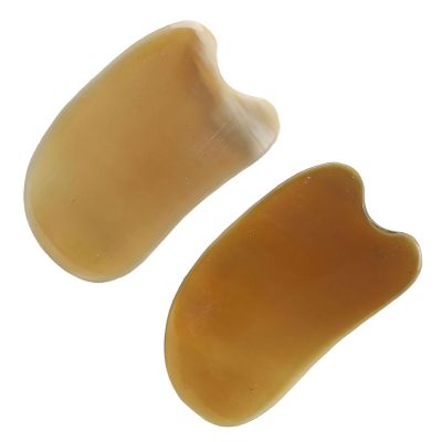 Gua Sha Board 2Pcs Artificial Cow Horn Gua Sha Board Facial Scraping Board Body Guasha Massage Tool SPA Massage Tool for Face Skincare Reduce Puffiness Gua Sha Tools
