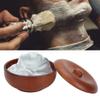 ANKROYU Wooden Shaving Brush Bowl Mug, Shave Soap Cream Mug, Professional Shaving Bowl Barber Tool for Shave Cream Soap-Shaving Soap Easy To Lather Fits Wet Shaving view 3