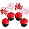 24Pcs Oh Baby Valentine's Day Cupcake Toppers Glitter Baby Feet Sweet Love Heart Oh Baby Cupcake Picks for Love Valentine's Day Theme Baby Shower Birthday Party Cake Decorations Supplies Multi view 1