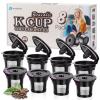 Reusable K Cups for K-eurig, 8 Pack K Cup Reusable Coffee Pods, Universal Reusable K Cup Coffee Filters for K-eurig 1.0 and 2.0, Refillable K Cup Coffe Pods BPA Free view 1