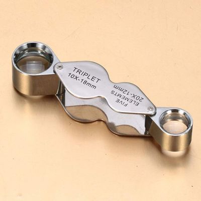 10X 20X Lightweight Magnifier Comfortable Mini HD Lens for Reading, Silver, 21 * 53 * 18mm Plate