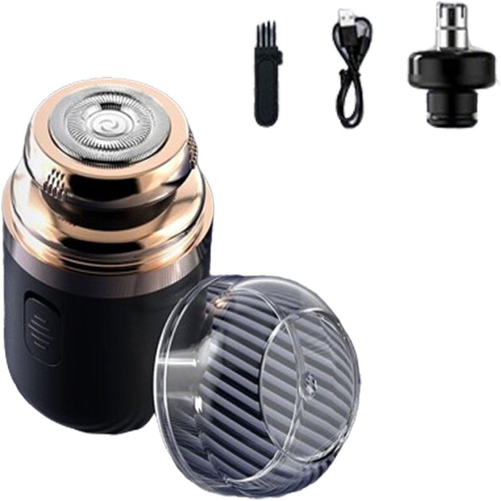 2024 Portable Multifunctional Capsule Shaver, Type-C Charging, Washable Capsule Shaver Mini Shaver Men, Automatic Men's Electric Shaver, Mini Capsule Shaver (Black)