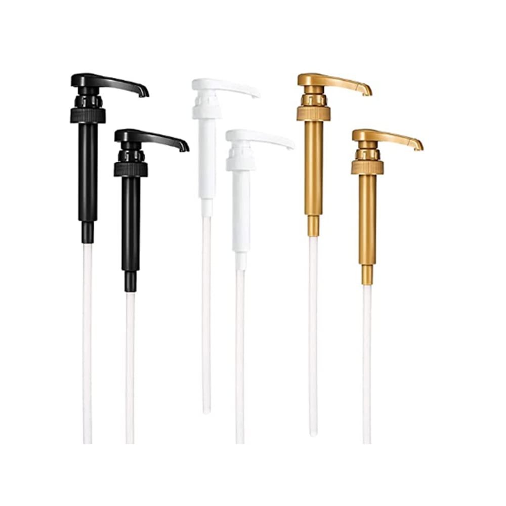 Evzvwruak Coffee Syrup Pump Dispenser, 6 Pack Syrup Pump for 750Ml/25.4 Oz Syrup Bottle, 3Colors Pumps for Coffee Syrup Bottle