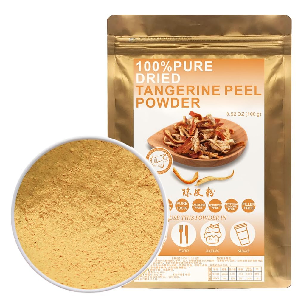 100% Pure Tangerine Powder 100g/3.52oz Natural Tangerine Flour | CHENPI Powder for Smoothies, Shakes, Baking & Drinks,| Free from Preservativesn