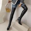 WOkismD 10CM/3.93IN Over-The-Knee Boots Sexy Pointed Toe Stiletto High Heel Medium Heel Elastic Plus Velvet Boots,Black,35 view 4