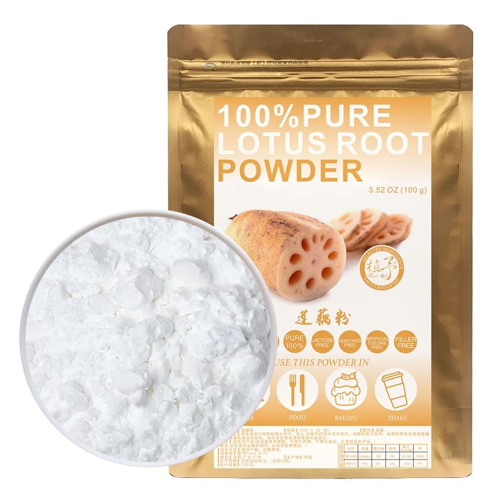 100% Natural Pure Lotus Root Powder 100g/3.52oz For Smoothies, Shakes, Baking & Drinks,| Free from Preservatives, Freeze-Dried, No Added Sugar