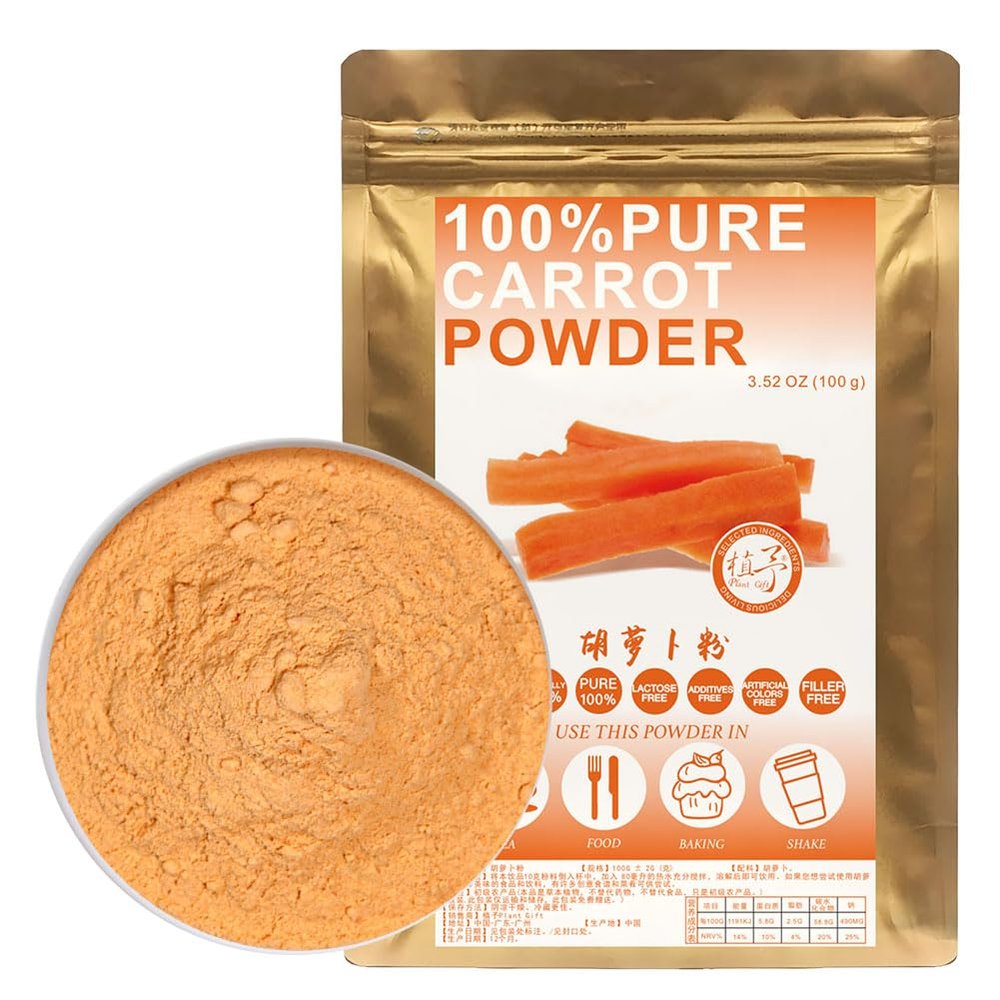 100% Natural Pure Carrot Powder 100g/3.52oz  Natural Food Coloring, Great for Baking, Juices, Smoothies, Shakes, and Drinks.