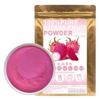 100% Natural Pure Pink Pitaya Powder, 100g/3.52oz Pitahaya Powder/Dragon Fruit Powder For Smoothies, Shakes, Baking & Drinks, Tea