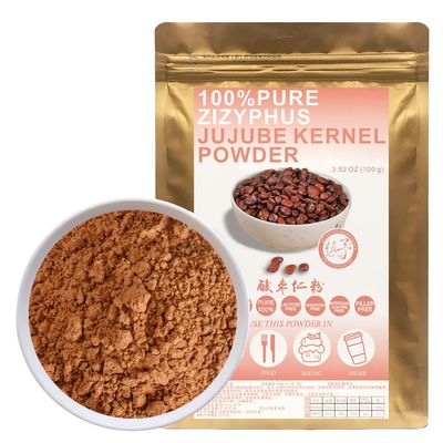 100% Natural Pure Ziziphus Jujuba Kernel Powder 100g/3.52oz Ziziphi Spinosi Semen, Sour Jujube Kernel Powder For Cooking Baking Recipes & Drinks,| Free from Preservatives, No Added Sugar