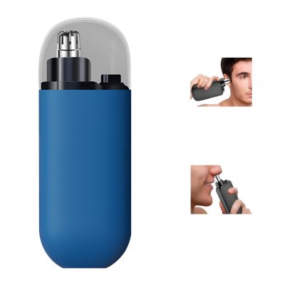 Atlodas Portable Nose Hair Trimmer, 7000 RPM Motor, IPX7 Waterproof, Type-C Rechargeable, Dual Edge Blade (Blue) for Men and Women