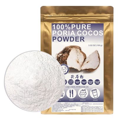 100% Poria Cocos Powder 100g/3.52oz Wild Poria Cocos Powder, White Fuling Powder, No Sulfur Fumigation , For Smoothies, Shakes, Baking & Drinks,| Free from Preservatives