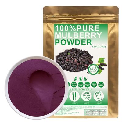 100% Natural Pure Mulberry Powder 100/3.52oz,  Great for Baking, Juices, Smoothies, Yogurts & Drinks, Tea | Free from Preservatives, No Filler, No additives