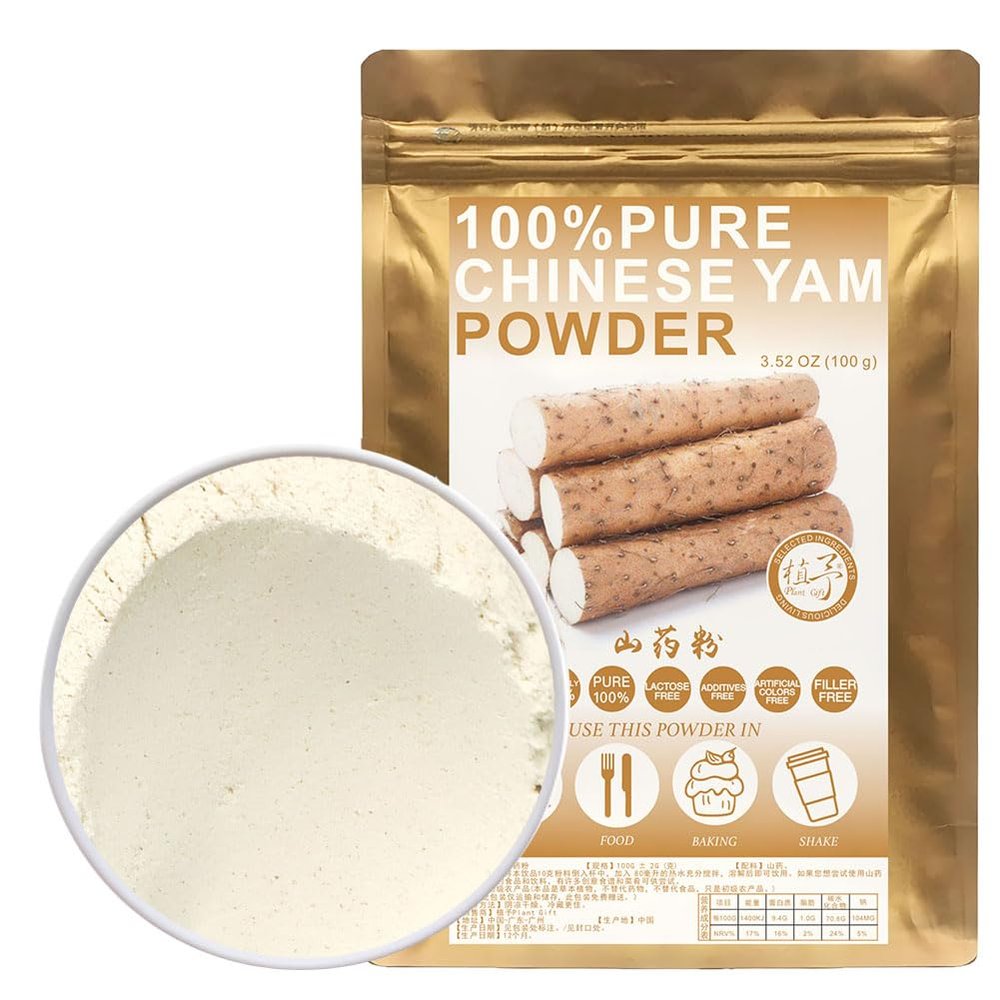100% Natural Pure Chinese Yam Powder 100g/3.52oz Shan Yao Powder For Cooking Baking Recipes & Drinks,| Free from Preservatives, No Added Sugar