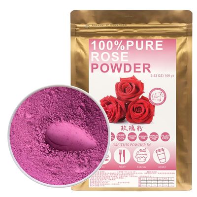 100% Natural Pure Rose Powder 100g/3.52oz Edible Rose Petal Powder for Cooking & Baking - Natural Powdered Organic Rose Petals for DIY Face Masks, Skin & Hair Care Products