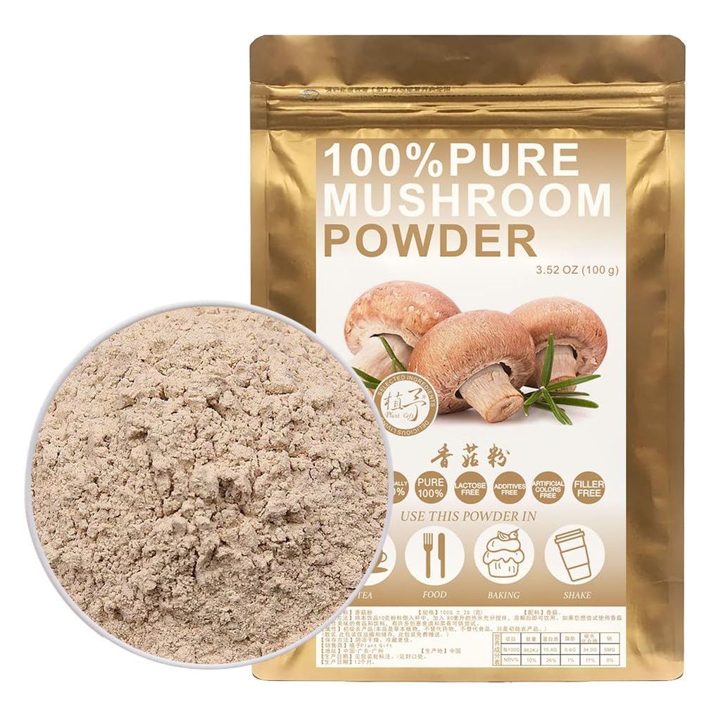 100% Natural Pure Mushroom Powder 100g/3.52oz  For Cooking Baking Recipes & Drinks,| Free from Preservatives, No Added Sugar