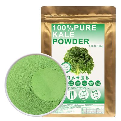 100% Natural Pure Kale Powder 100g/3.52oz Natural Food Coloring, Great for Baking, Juices, Smoothies, Shakes, and Drinks | Kale Tea and Green Drink Mix |