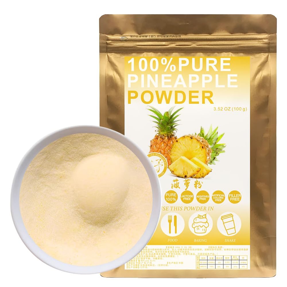 100% Pure Pineapple Powder 100g/3.52oz Natural Pineapple Juice Flour | Pineapple Powder for Smoothies, Shakes, Baking & Drinks,| Free from Preservatives | Vegan, Gluten-Free.