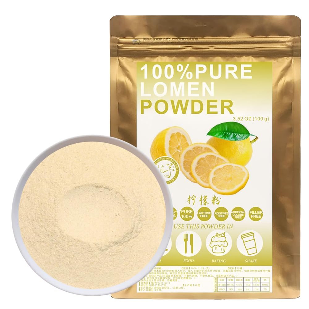 100% Natural Pure Lemon Powder 100g/3.52oz  Lemon Juice Dried Powder for Smoothies, Shakes, Baking & Drinks,| Free from Preservatives, No Added Sugar