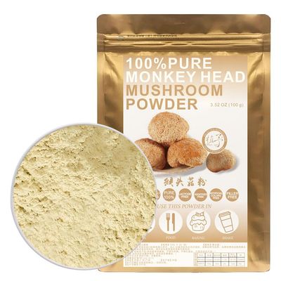 100% Natural Pure Hericium Erinaceus Powder  100g/3.52oz Lions Mane Mushroom Powder For Smoothies, Shakes, Baking & Drinks,Tea | Free from Preservatives