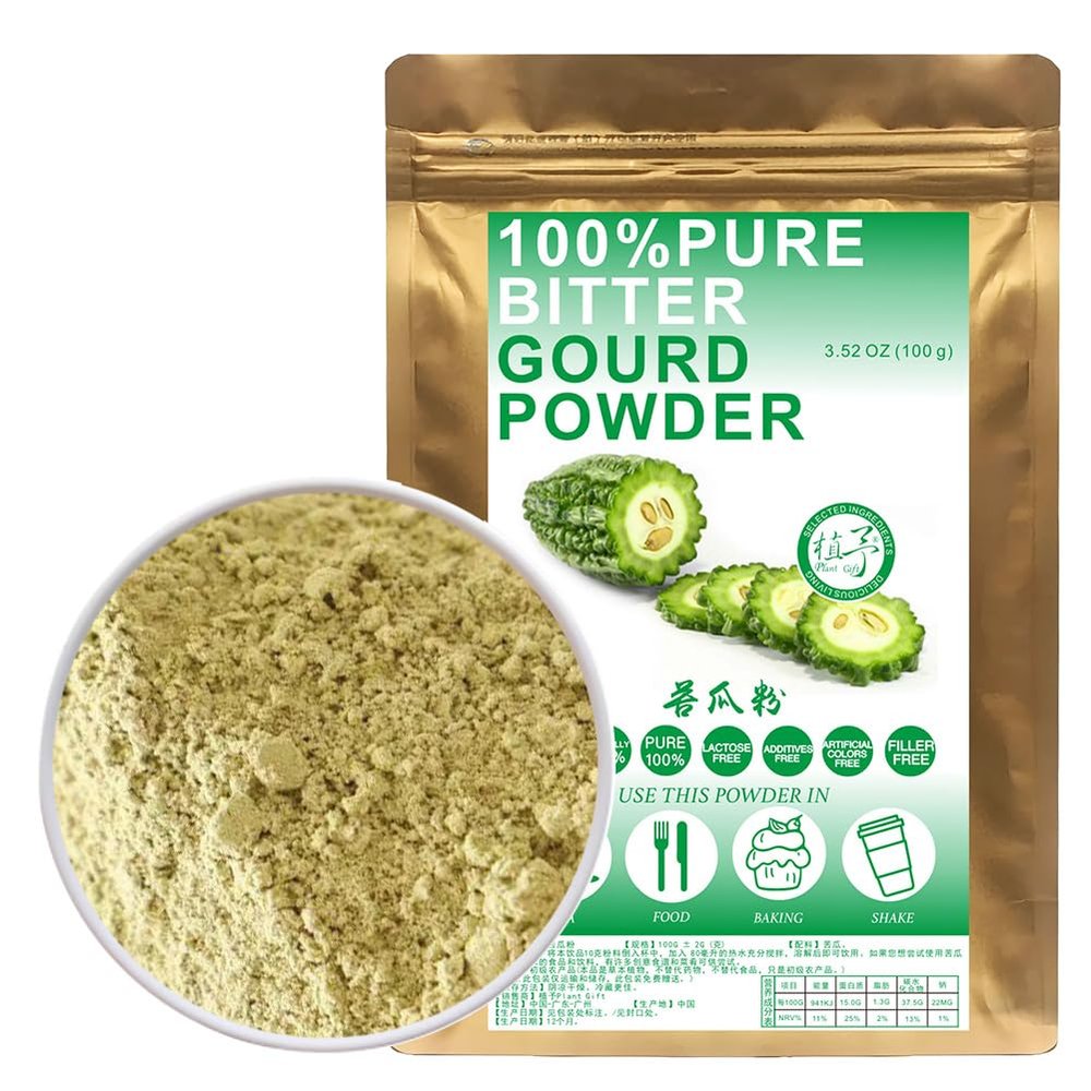 100% Natural Pure Balsam Pear Powder 100g/3.52oz  Bitter Melon Powder For Smoothies, Shakes, Baking & Drinks, Tea | Free from Preservatives