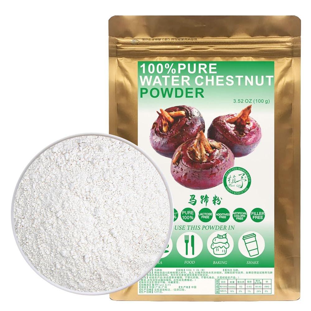 100% Natural Pure Water Chestnut Powder 100g/3.52oz Water Chestnut Flour for Baking & Drinks,| Free from Preservatives, Gourmet, Chef-Inspired Ingredients