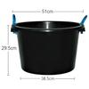 45L Litre Black Heavy Duty Multipurpose Plastic Tub Bucket Planter With Rope Handles Muck Bucket Open-Top Storage Round Utility Tub for Indoor or Outdoor Home Garden - Made In UK (5 QTY, 45 Litre) view 2