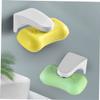 IMIKEYA Magnetic Soap Holder Wall Mount Soap Stand Punch Free Storage Rack White 2pcs Set for Shower and Sink view 2