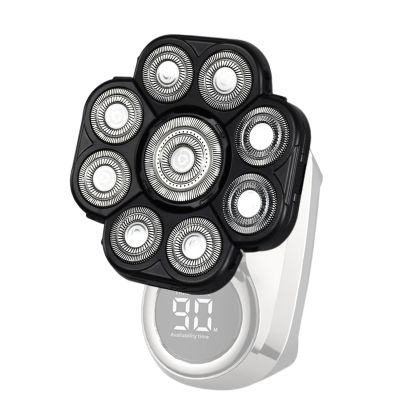 Beard Shaver Replacement Heads, 9-head Electric Shaver Head Attachment, Double-Ring Extreme Speed Shaver Replacement Heads For Wet And Dry Bald Bexdug