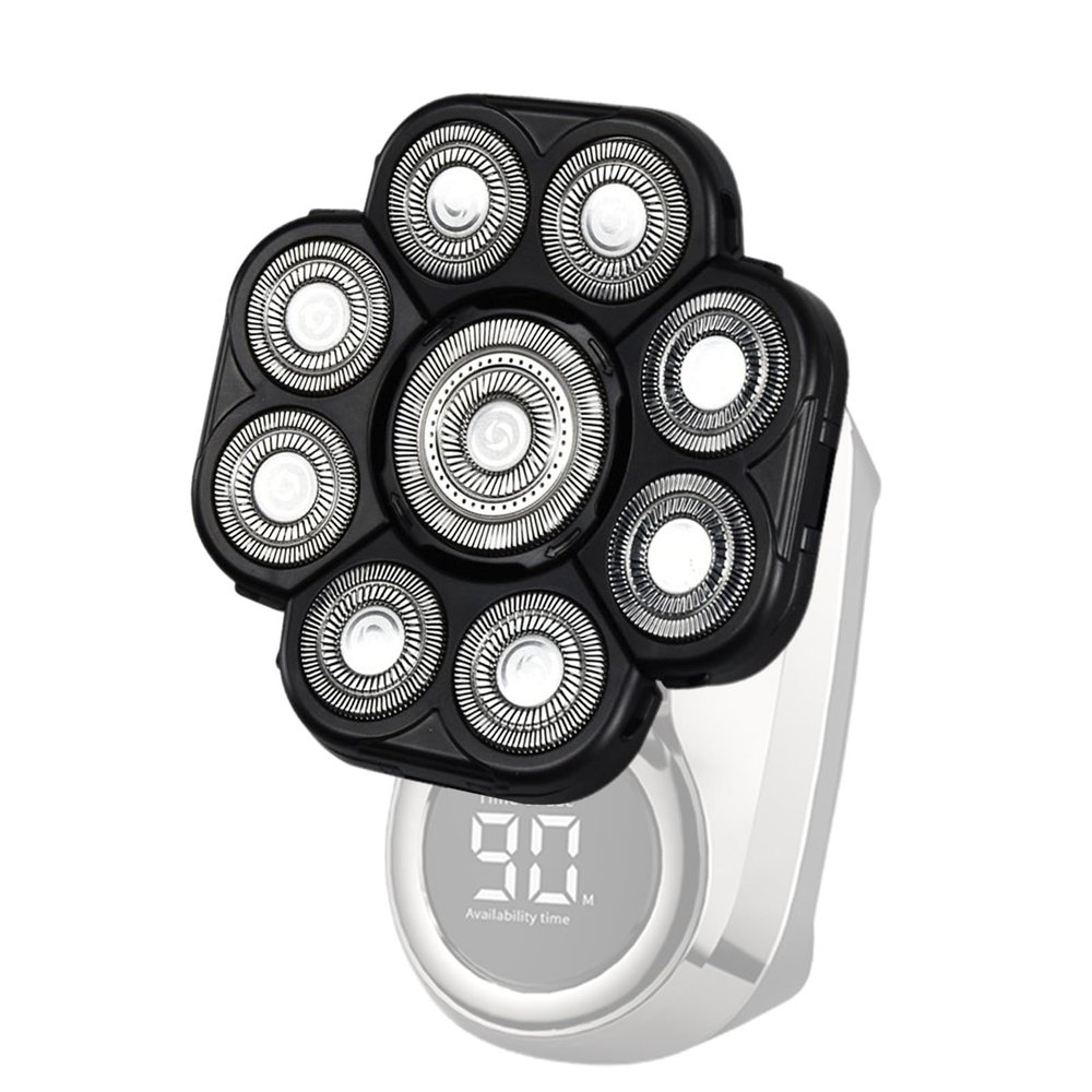 Beard Shaver Replacement Heads, 9-head Electric Shaver Head Attachment, Double-Ring Extreme Speed Shaver Replacement Heads For Wet And Dry Bald Bexdug