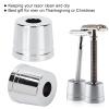 ANKROYU Safety Shaving Holder Base, Shaving Stand Base Wide Opening Alloy Universal Men Shaving Brush Stand for Bathroom Table Shaving Accessory view 4