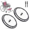 WORDFUN Solid PU Rear Caster, Wheelchair Wheels Replacement Parts, 24" Wheelchair Casters, With Bearing, Load Capacity 150kg, Wheelchair Rear Wheel, Walker Wheels, 2 Pcs view 1